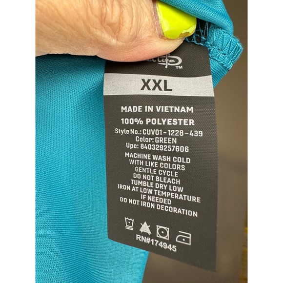 Reel Life Mens XXL Long Sleeve Performance Fishing T Shirt Teal Green - Picture 3 of 4